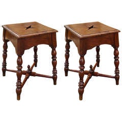 Pair Of Late 19th/early 20thc English Oak Joint Stools