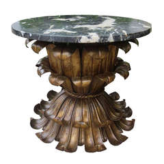 Midcentury Italian Marble-Top Lotus Table