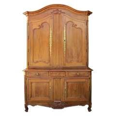 18thc Louis Xv Style Fruitwood Buffet A Deux Corps