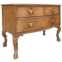 19thc Dutch Stripped Pine Commode With Three Drawers