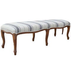 C.1920's French, Louis Xv Style Upholstered Long Bench