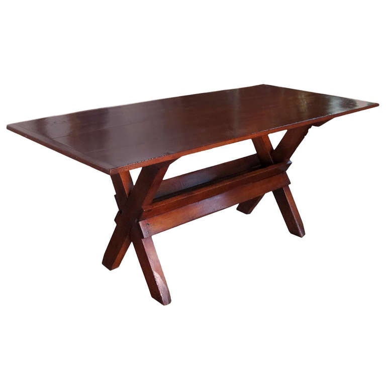 Early 19th Century American Sawbuck Table at 1stdibs
