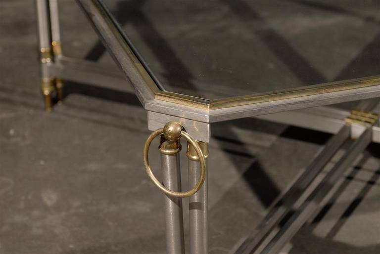Midcentury Steel and Brass Coffee Table 2