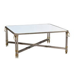 Midcentury Steel and Brass Coffee Table