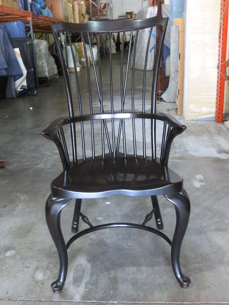 SET OF FOUR 20thC LACQUERED HITCHCOCK STYLE CHAIRS (2 ARMS, 2 SIDES)
ARMS 23.75