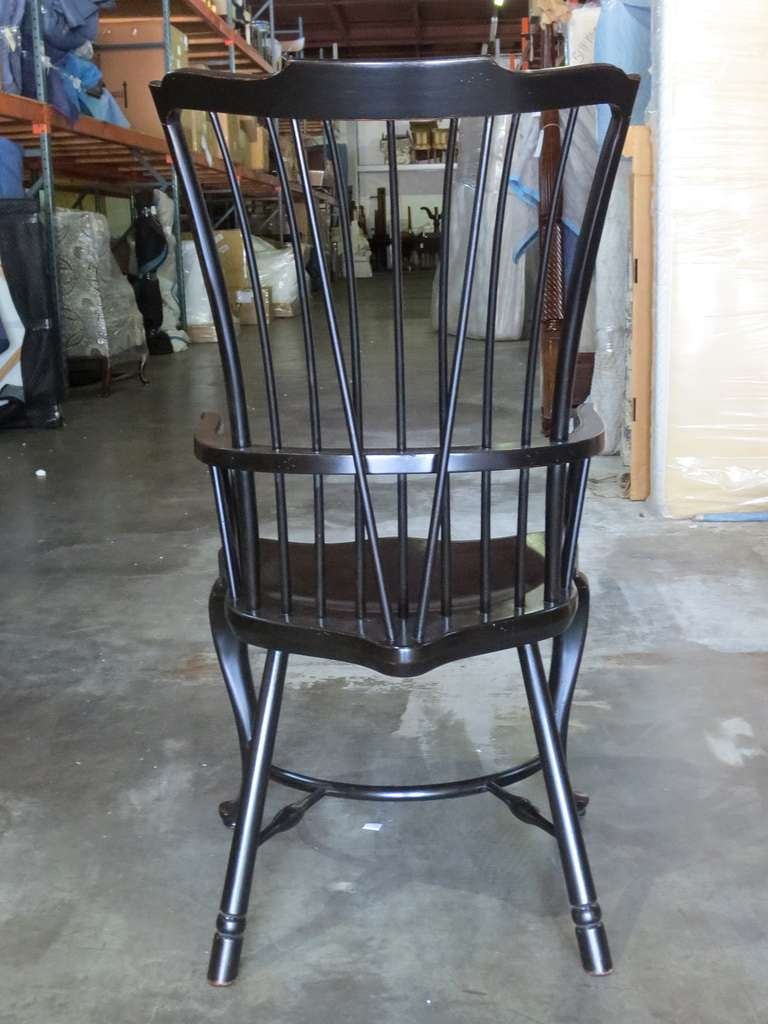 Set Of Four 20thc Lacquered Hitchcock Style Chairs (2 Arms, 2 Sides) 1