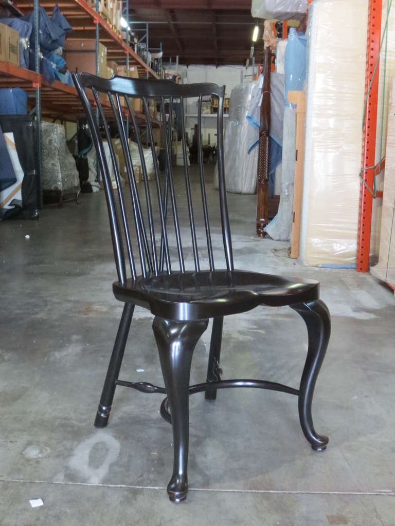 Set Of Four 20thc Lacquered Hitchcock Style Chairs (2 Arms, 2 Sides) 2