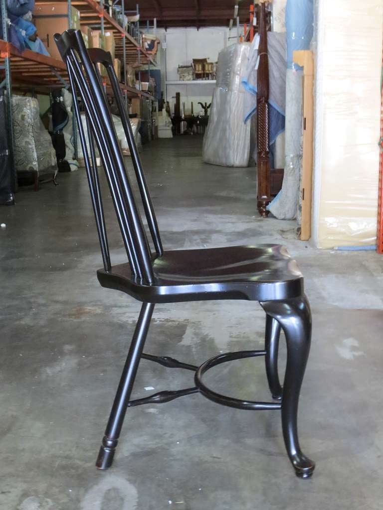 Set Of Four 20thc Lacquered Hitchcock Style Chairs (2 Arms, 2 Sides) 3