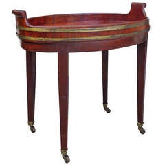 18th/19thc Small English Wooden Tray Table, Brass Bound