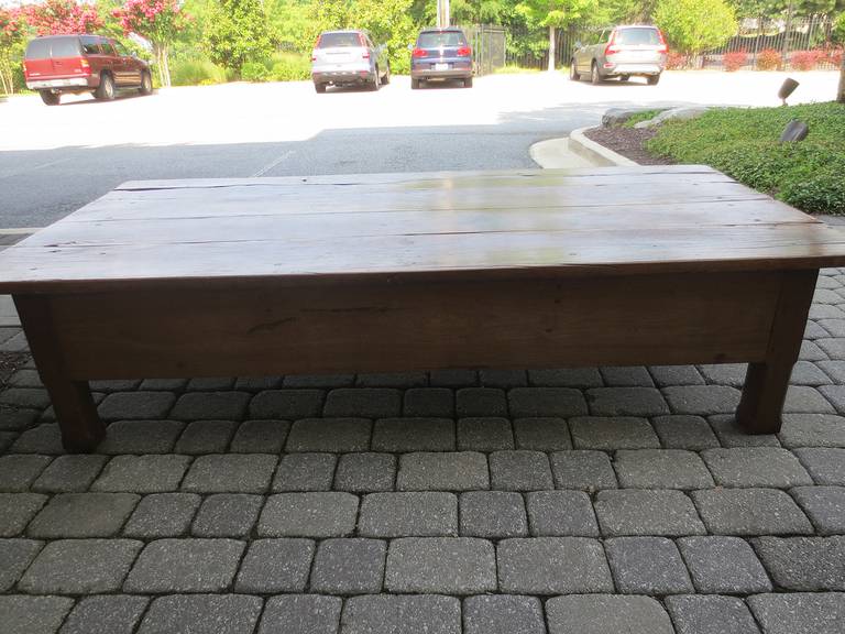 19th Century French Jumbo, Fruitwood Coffee Table with Drawer 3