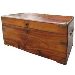 19th Century Chinese Export Brass Bound Camphor Trunk