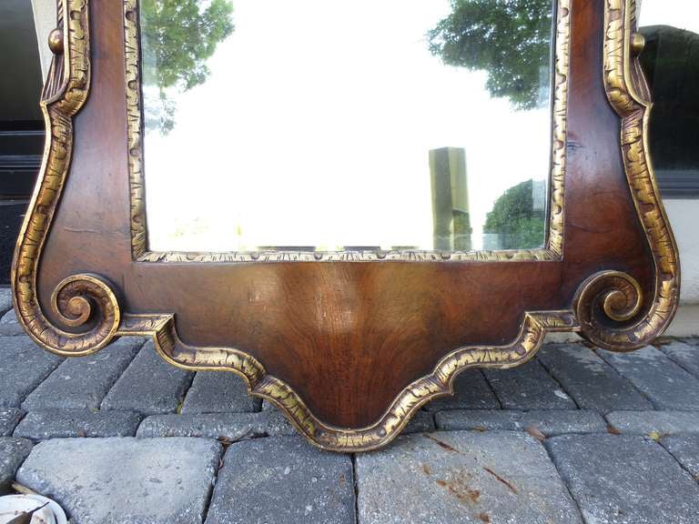 Early 20th Century Chippendale Style Walnut and Parcel Mirror 1