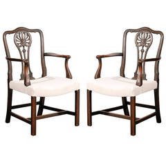 Antique Pair of 19th Century Mahogany Hepplewhite Style Chairs