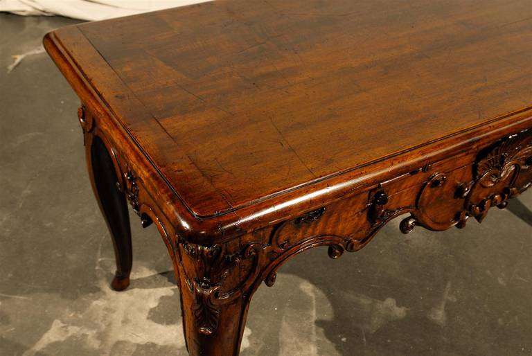 Finely Carved 18th/19th Century French Regence Fruitwood Console Table In Good Condition For Sale In Atlanta, GA