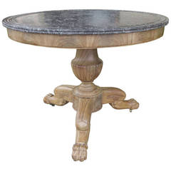19th Century Charles X Bleached Walnut Round Table