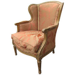 19th-20th Century Louis XVI Style Giltwood Bergere