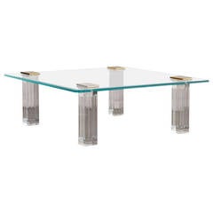1970s Bronze, Lucite, and Glass Coffee Table 8