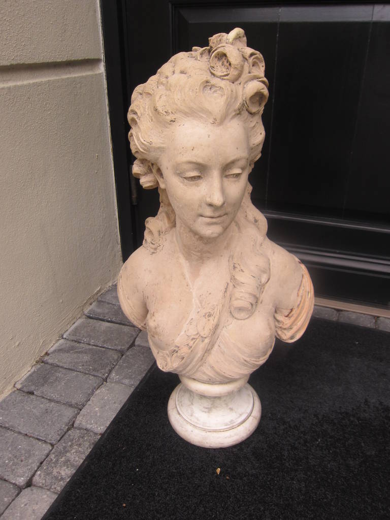 18th-19th century terracotta bust of Madame Dubarry.