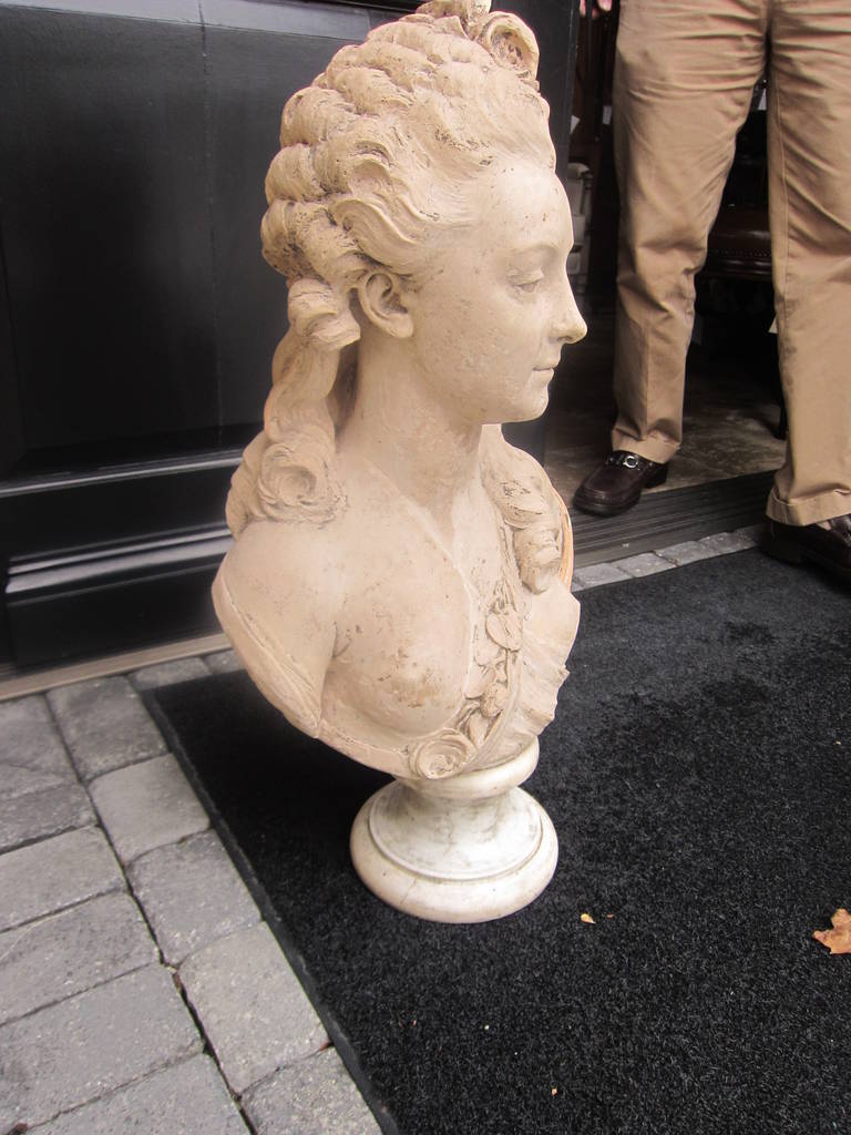18th-19th Century Terracotta Bust of Madame Dubarrys In Good Condition In Atlanta, GA