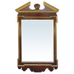 Late 19th Century English George III Style Walnut and Parcel Old Gilt Mirror