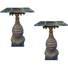 Pair of Pineapple 1950-1960s French Tables, Attributed to Maison Jansen