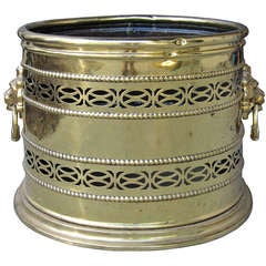 19th Century George III Brass Kindling Bucket