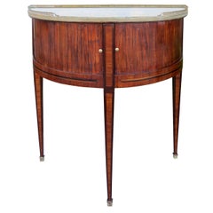 18th-19th Century Louis XVI Style Transitional Demilune with Marble Top