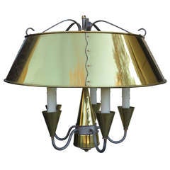 Mid-Century Brass Bouillotte Chandelier