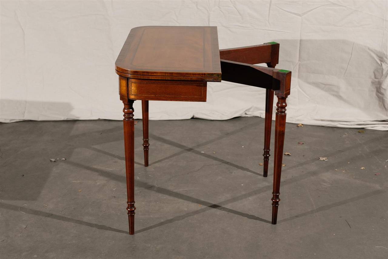 Pair of 19th Century Georgian Style Yew Wood Flip-Top Game Table 3