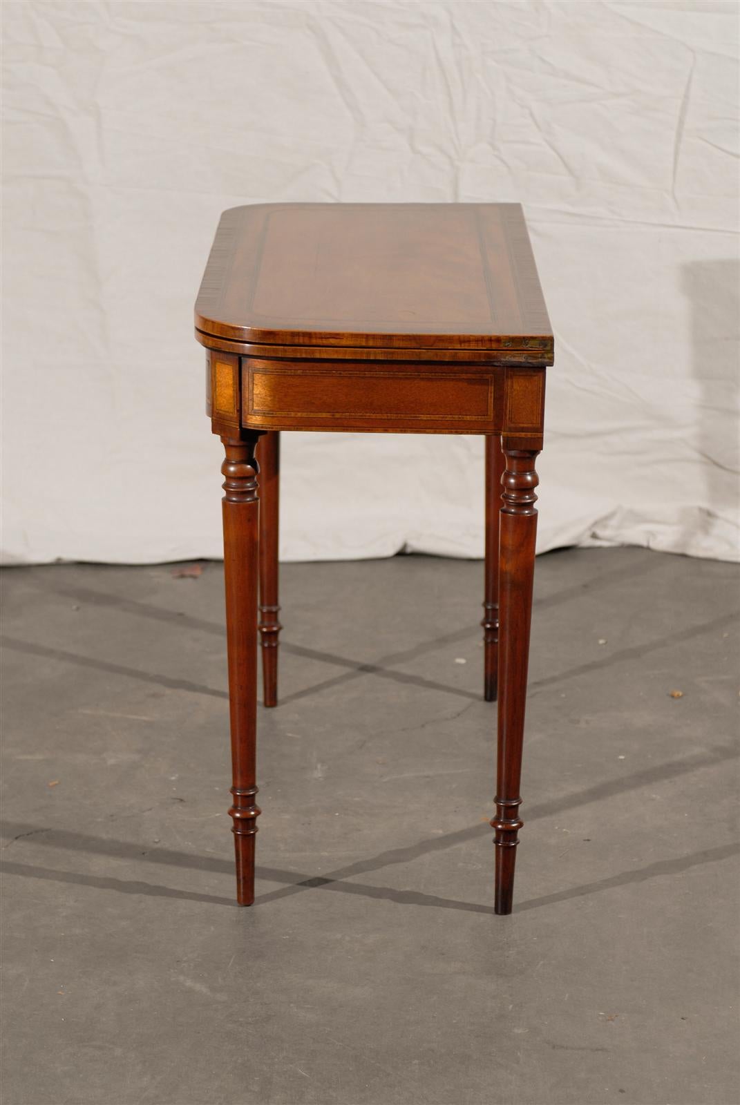 Pair of 19th Century Georgian Style Yew Wood Flip-Top Game Table 5