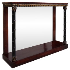 19thC English Regency Rosewood & Gilt Console with Mirrored Back