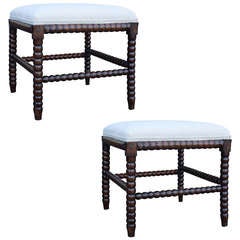 Pair of 19th Century English Bobbin Style Stools