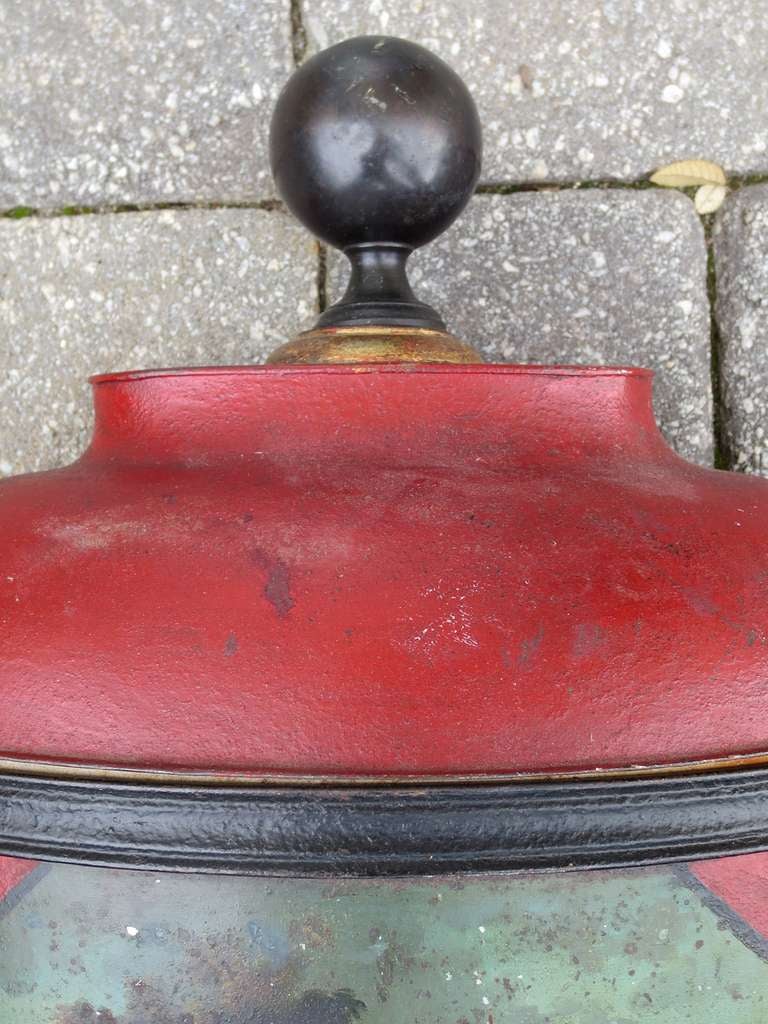 19th Century French Three-Piece Red Tole Lavabo For Sale 2