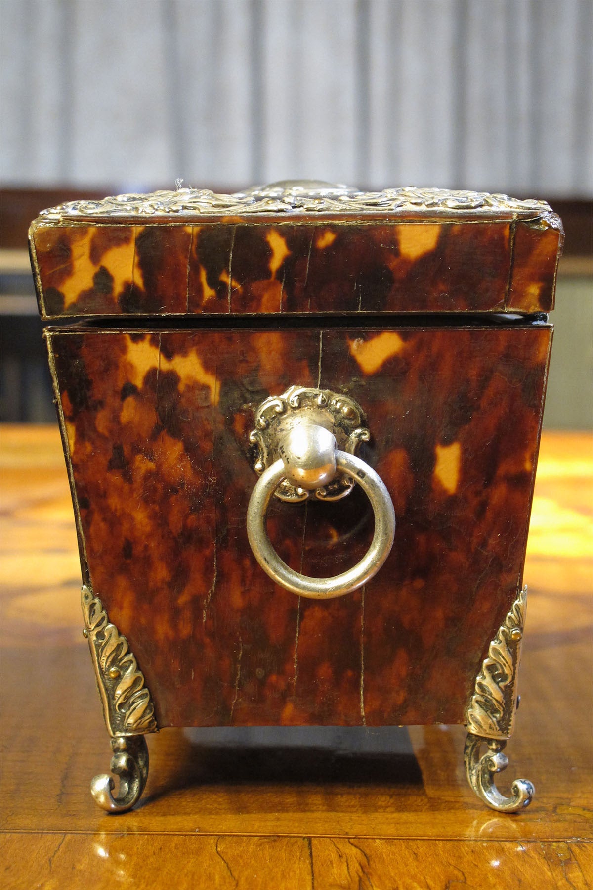 19th Century Regency Tortoise Shell Tea Caddy, circa 1880 For Sale