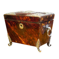 Regency Tortoise Shell Tea Caddy, circa 1880