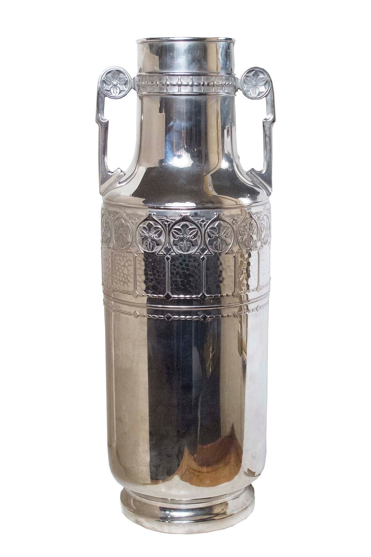 20th Century Large Pair of Art Deco Silver Plated WMF Vases, circa 1920