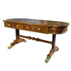Regency Brass Inlaid Writing Table Early 19th Century