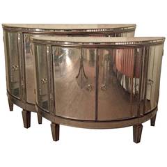 Pair of Mirrored Commodes, 20th Century
