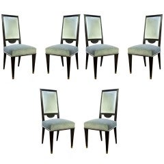 Set of Six Dining Chairs After Arbus, circa 1940s
