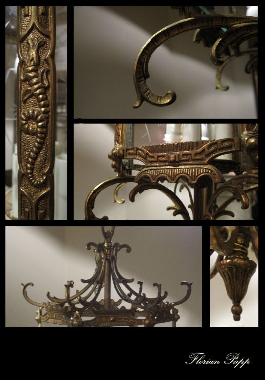 Regency Style Gilt Brass Hall Lantern For Sale 1