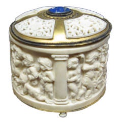 Carved Ivory Oval Box