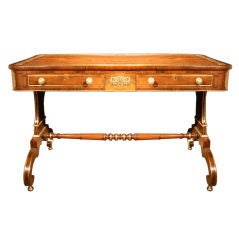 Late Regency Brass Inlaid Writing Table