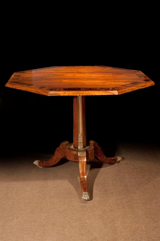 Regency Rosewood Octagonal Center Table