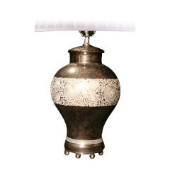 Mid-Century Silvered Urn/Lamp