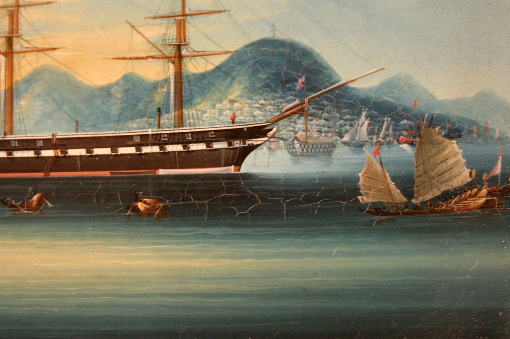 Chinese Export Oil Painting, Late 18th Century 1