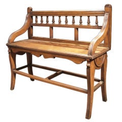 Victorian Oak Hall Bench by Schoolbred, Late 19th Century