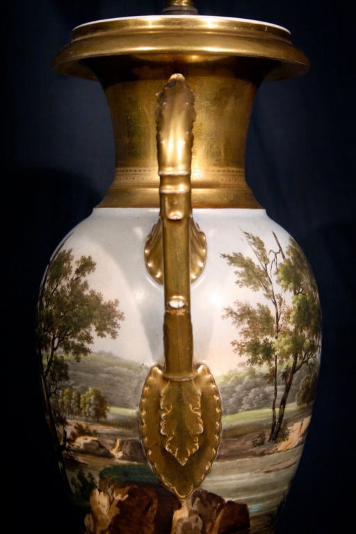19th Century PAIR Old Paris Porcelain Urns