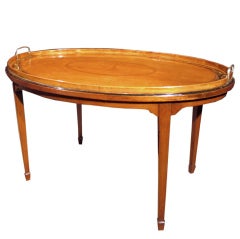 George III Satinwood Oval Tray Table