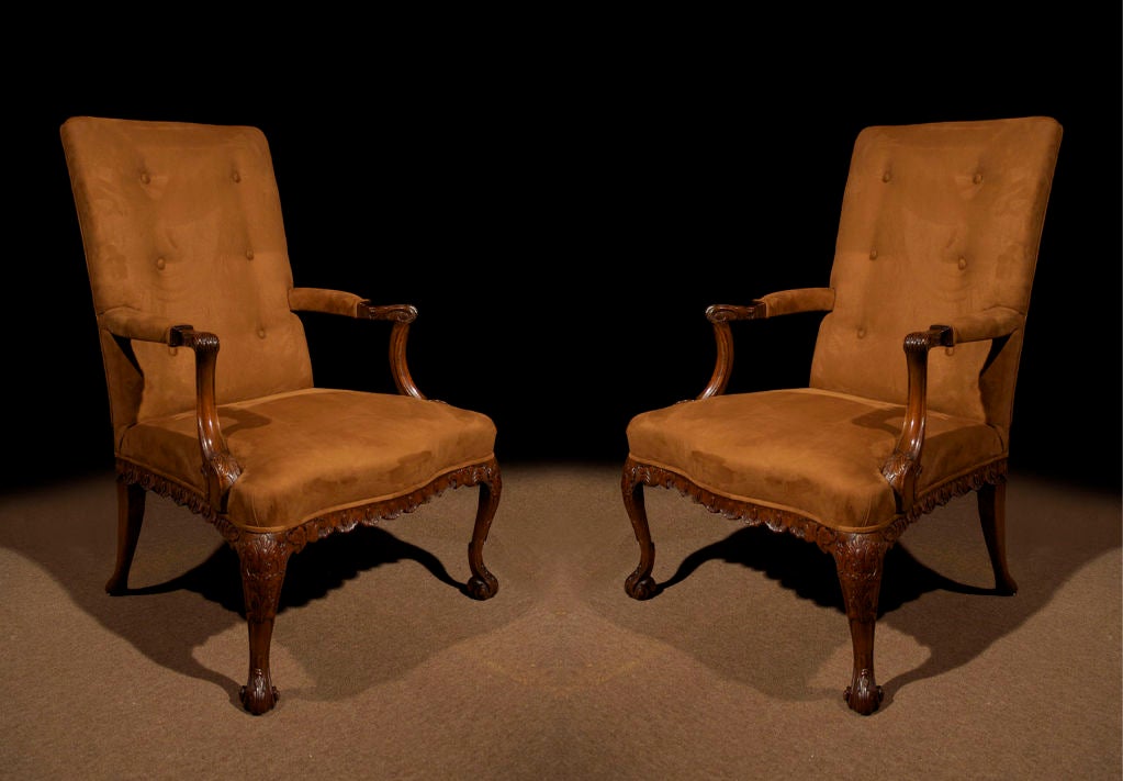 English PAIR Georgian Style Armchairs