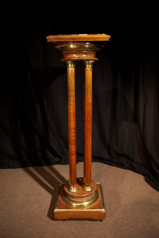 French Directoire Style Mahogany and Brass Detailed Pedestal For Sale 3